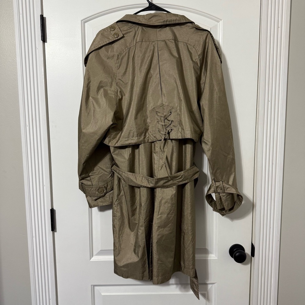 Vintage RZR Original Trench Coat Size 9/10 Polyester Nylon - Picture 5 of 7